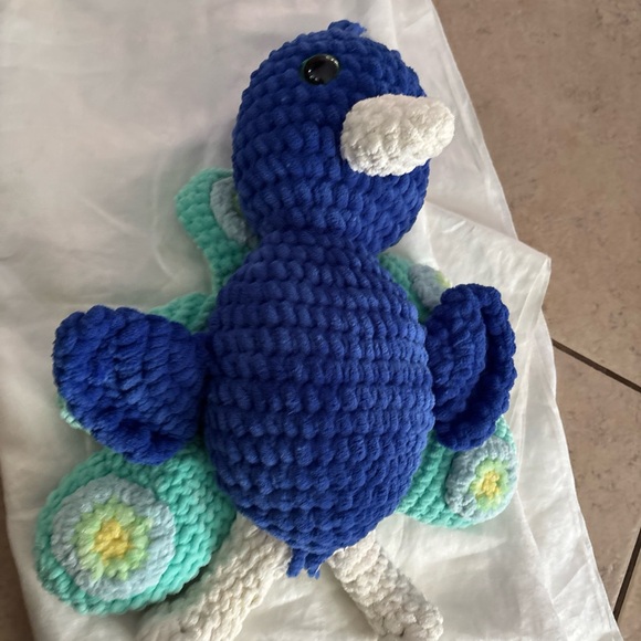Other - Blue and Green Plush Peacock Toy